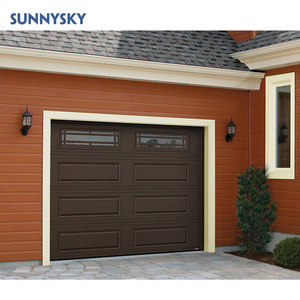 Sunnysky Modern House Luxury Design Residential Overhead Sectional Aluminum Alloy Panel Insulated Automatic Garage Doors