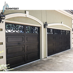 9x8 / 8x7 / 12x7 / 9x7 Modern Electronic Insulated Clear Glass Panel Car Garage Door For villa