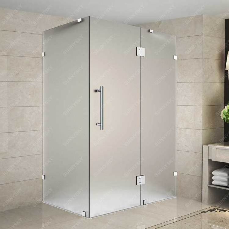 Sunnysky Customized size frameless shower room door shower partition bathroom sliding tempered glass door