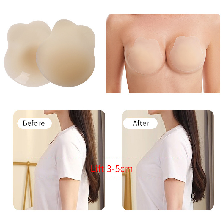 New Strapless Lift Bra Invisible Reusable Silicone Nipple Sticker Push Up Nipple Cover