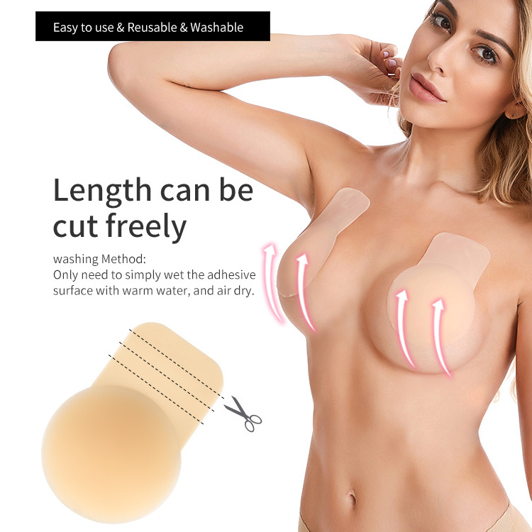 New Strapless Lift Bra Invisible Reusable Silicone Nipple Sticker Push Up Nipple Cover