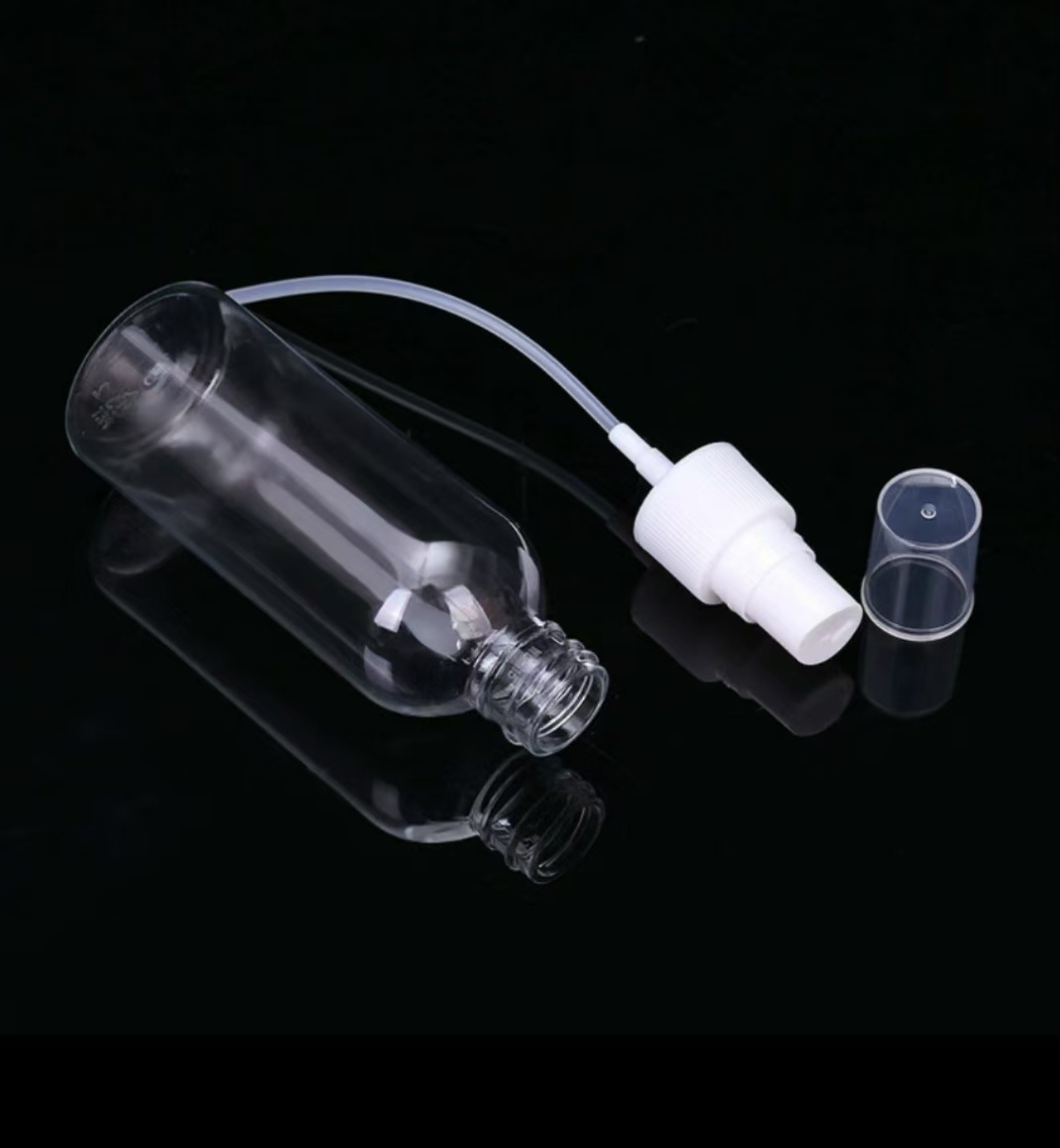 free 50ml sprayer flack clear spray container tube insecticide plastic bottle packaging squeeze hose tube and bottle