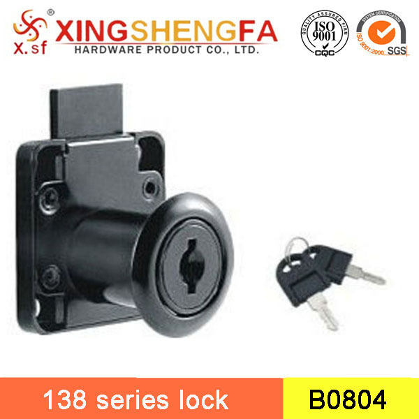 138-22 black furniture desk lock for cabinet and drawer/138-22 cabinet lock /black and white zinc color