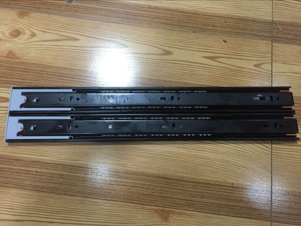 14 inch 45mm width black colour hydraulic drawer runner with soft closing function drawer slide