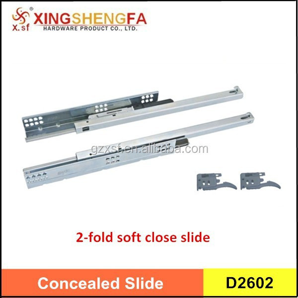 push to open and soft closing concealed drawer slide full extension hidden drawer slide