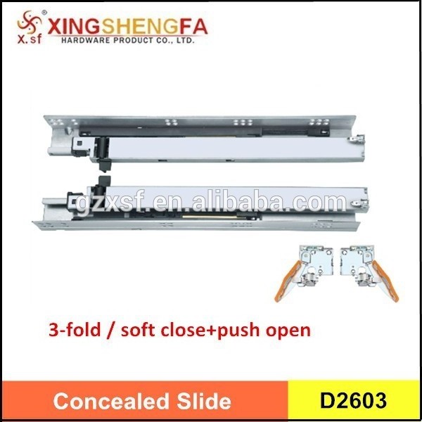 3 fold full extension undermount soft close drawer slides