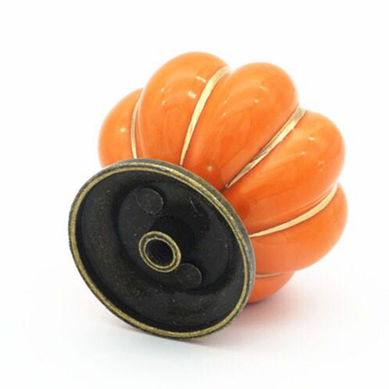 Furniture Funky Cabinet Drawer Handle Pull Luxury Ceramic Cabinet Handle Knob Pumpkin Dresser Knob