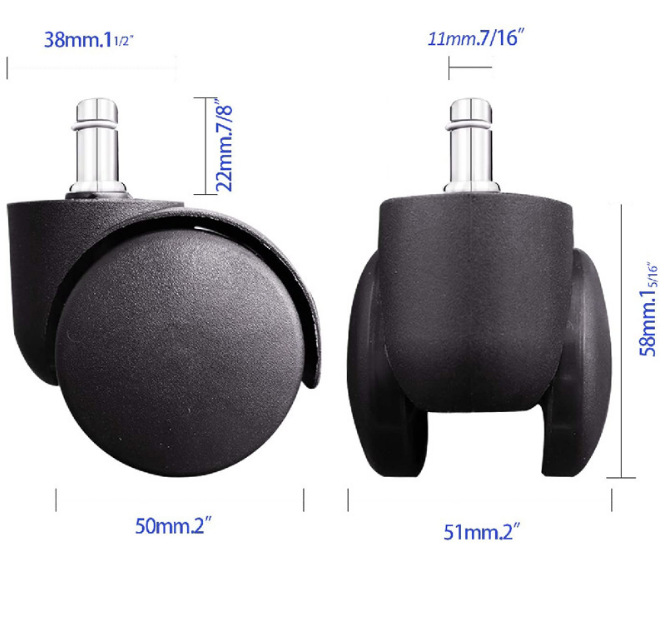 Swivel 2 inch nylon office chair caster wheel