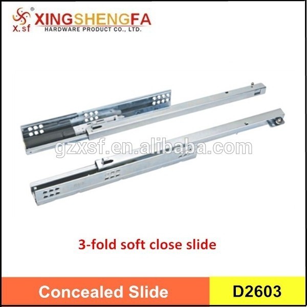 3 fold full extension undermount soft close drawer slides