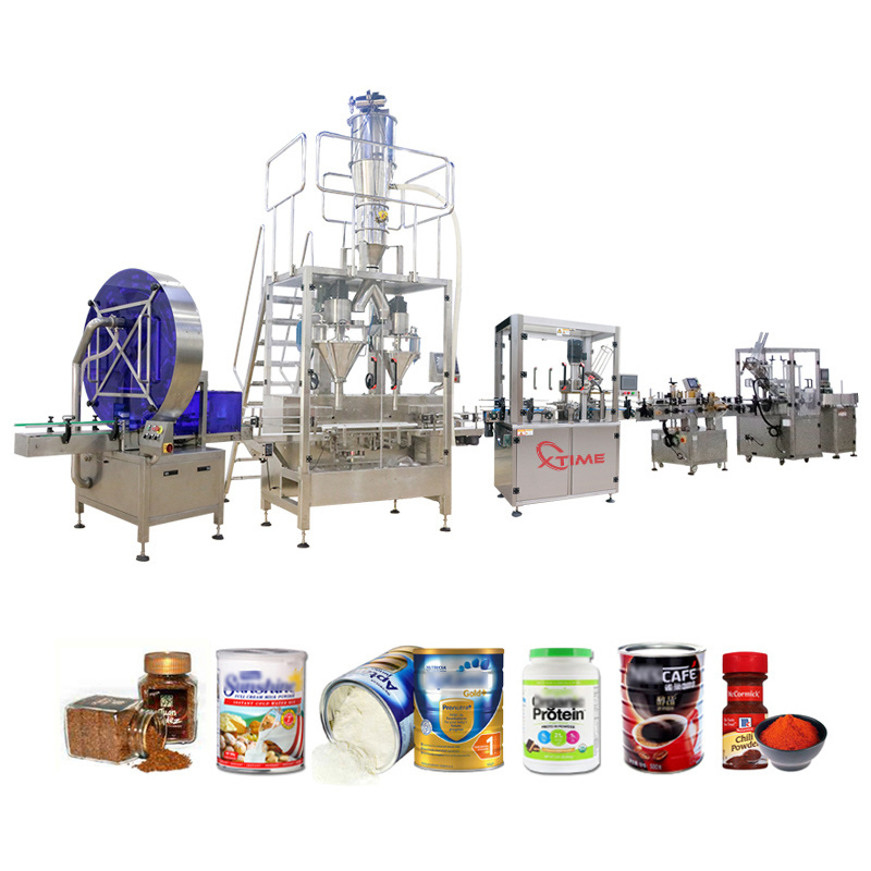 Factory customizable spice protein powders instant coffee powder filling sealing washing and capping machine