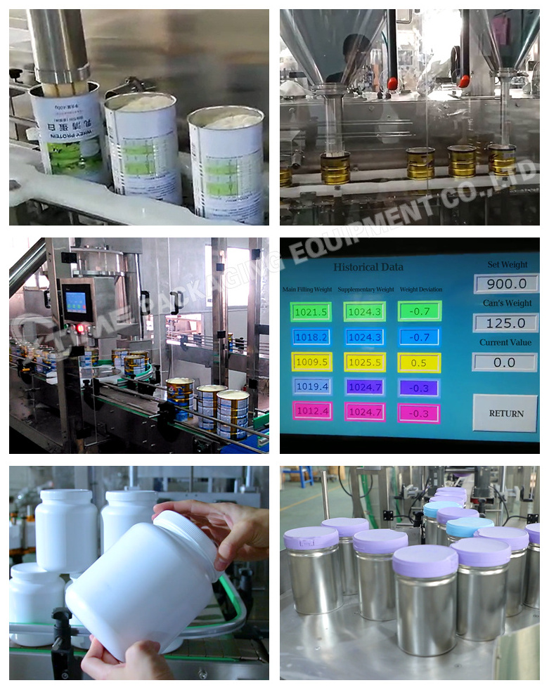 Factory customizable spice protein powders instant coffee powder filling sealing washing and capping machine