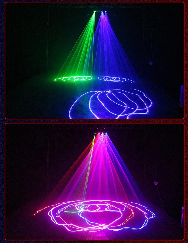 Wholesale Professional Full-Color Beam Lights, Equipped With Four Red, Blue And Yellow Laser Projectors, For Party Decoration