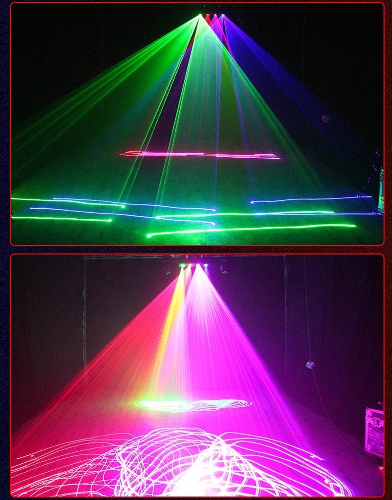 Wholesale Professional Full-Color Beam Lights, Equipped With Four Red, Blue And Yellow Laser Projectors, For Party Decoration