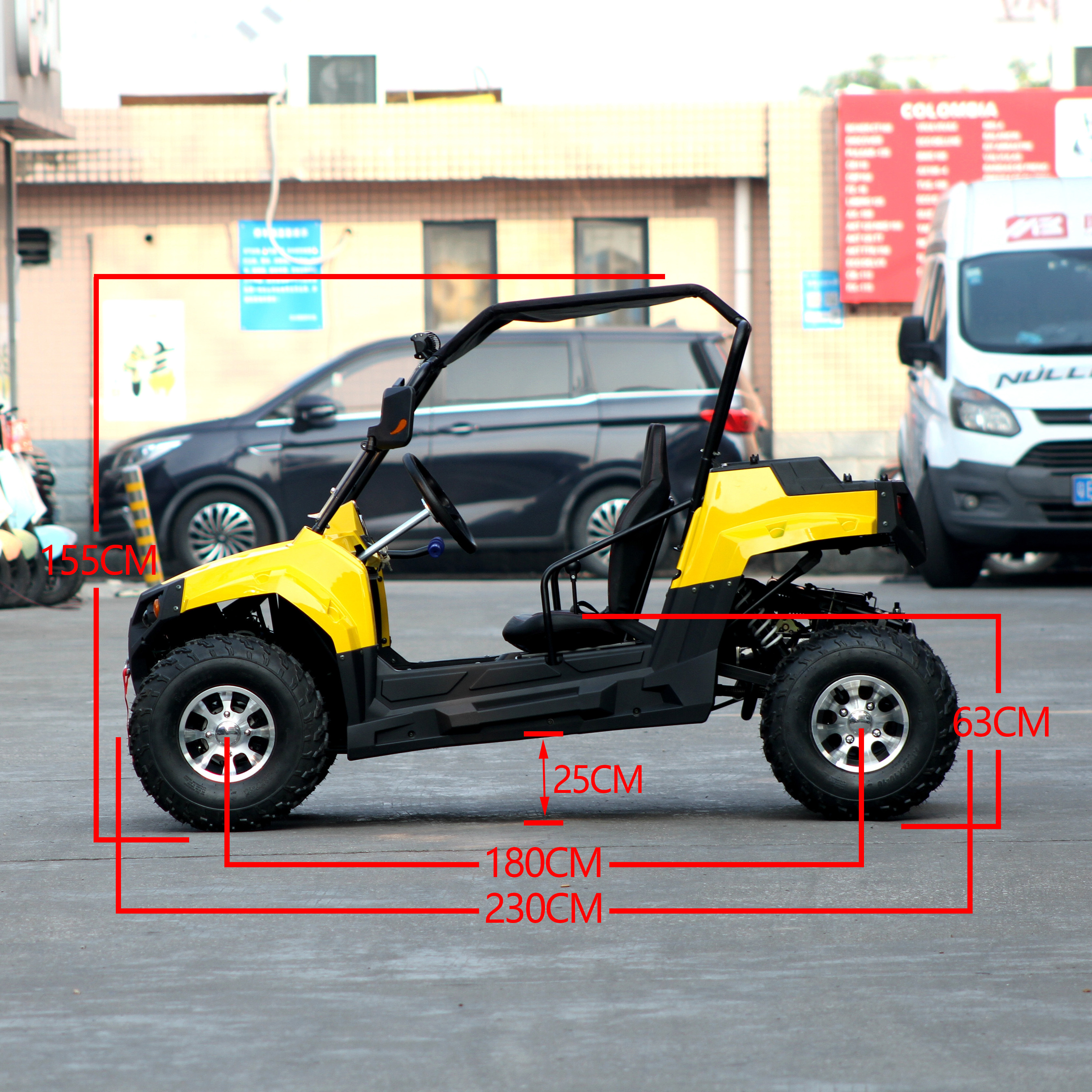 2023 Model 4 * 4 Adult UTV two-seater 200cc automatic engine dune buggy  10-inch aluminum rims