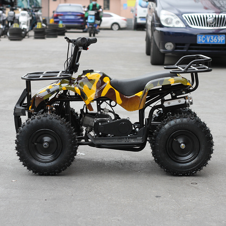 2022 hot selling air cooled 2 stroke chain drive camo yellow 49cc mini quad bikes atv for sale