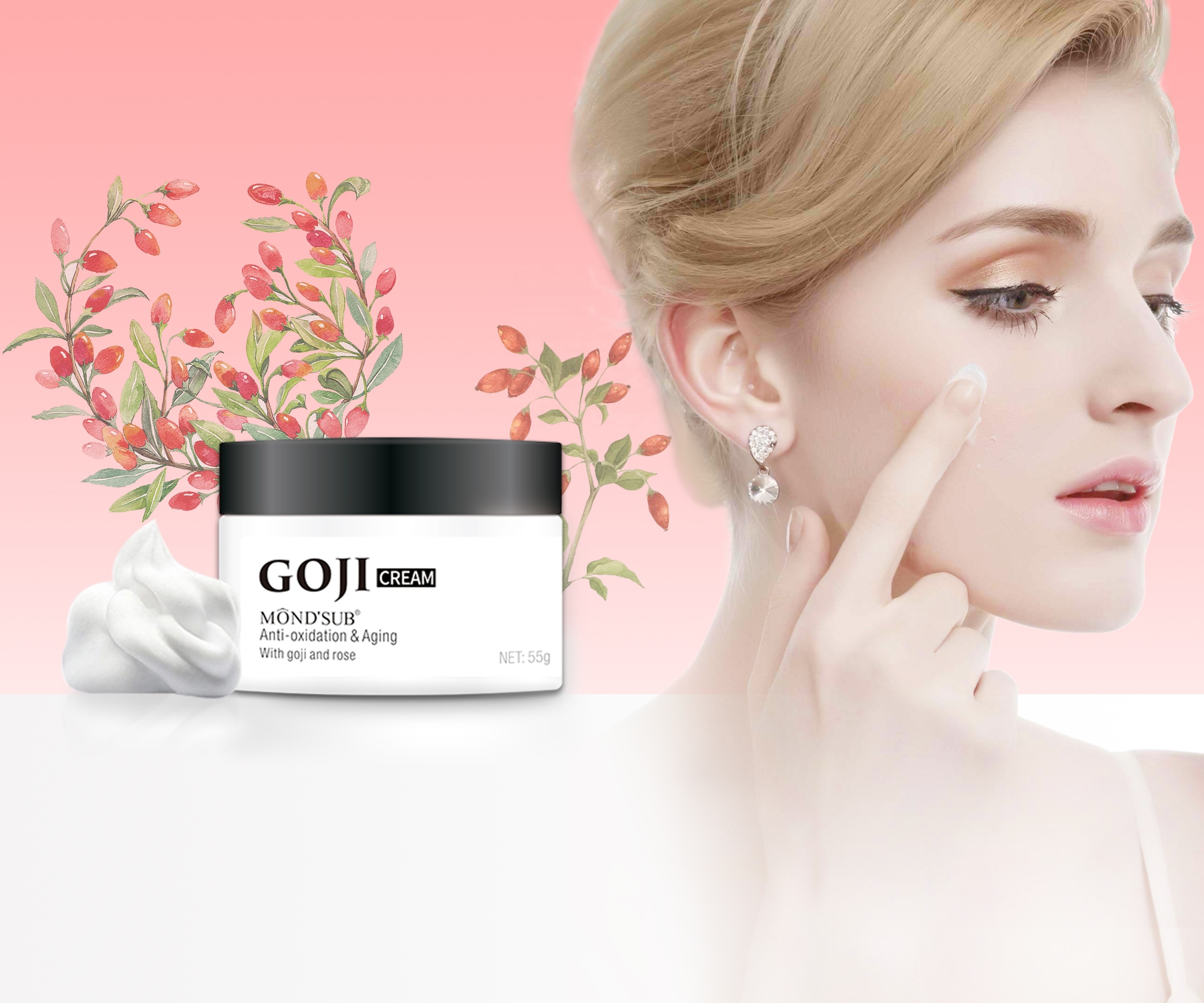 Private Label Goji Cream Anti Aging Face Cream for Facial Skin Revitalizing and Whitening