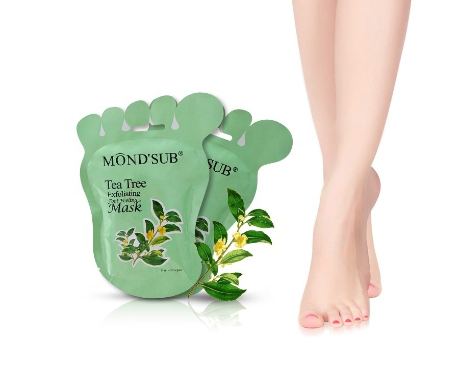 MOND'SUB Tea Tree Feet Peeling Heel Dead Rough Skin Remover peel spa socks exfoliating Foot Mask