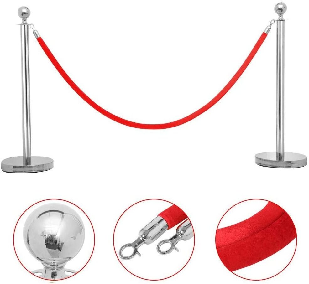 Hot Sale Decorative Public Use  Rope Barrier Queue Stanchion