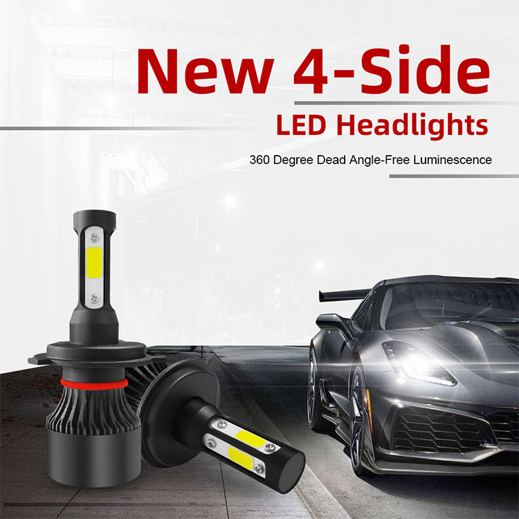 Auto lighting system X7 h7 h11 h4 led headlights bulb 9006 9005 headlamp led lighting led headlights 4 sides for vehicle cars