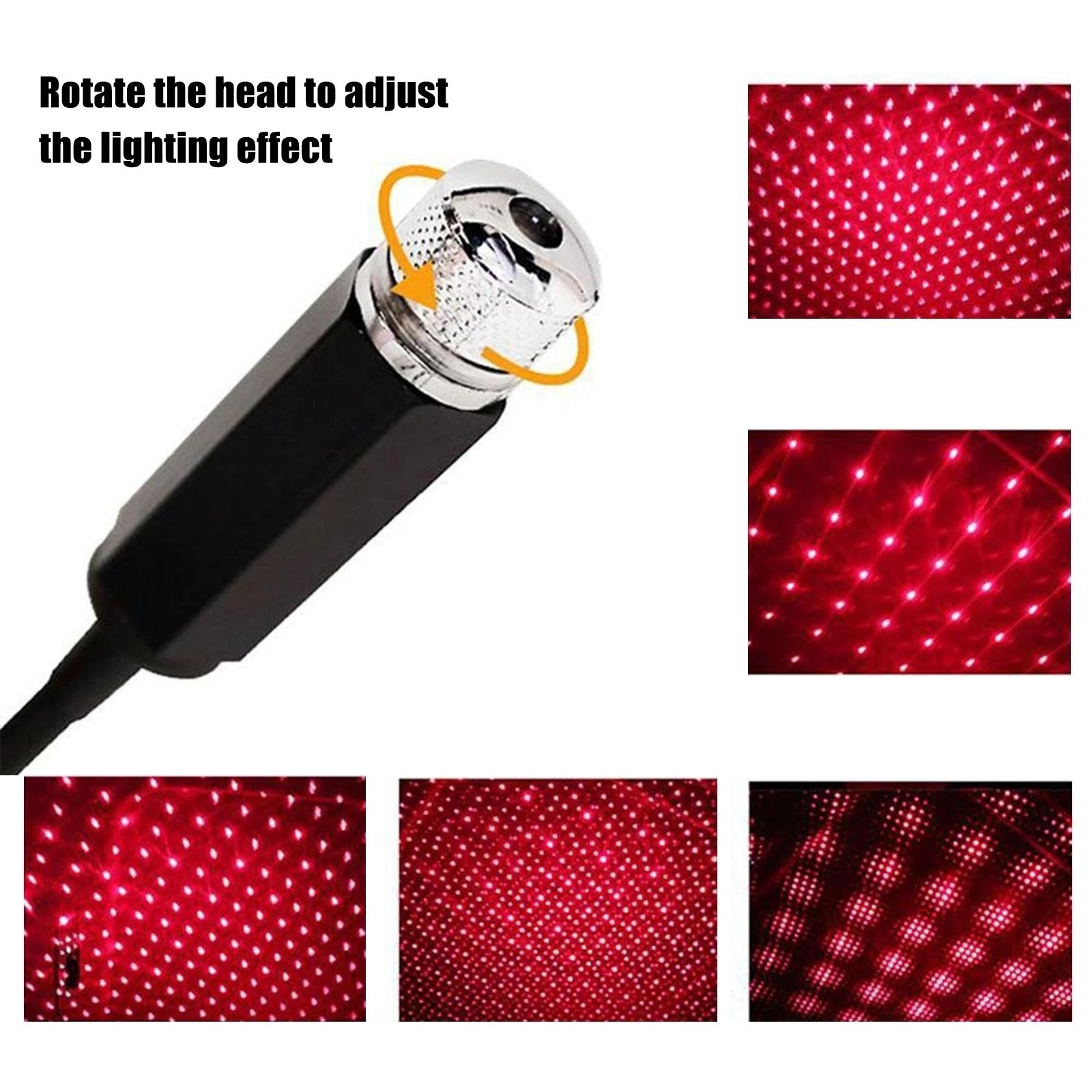 Car Light Accessories Adjustable romantic Interior LED Starry laser star Atmosphere Projector Car USB star projector light