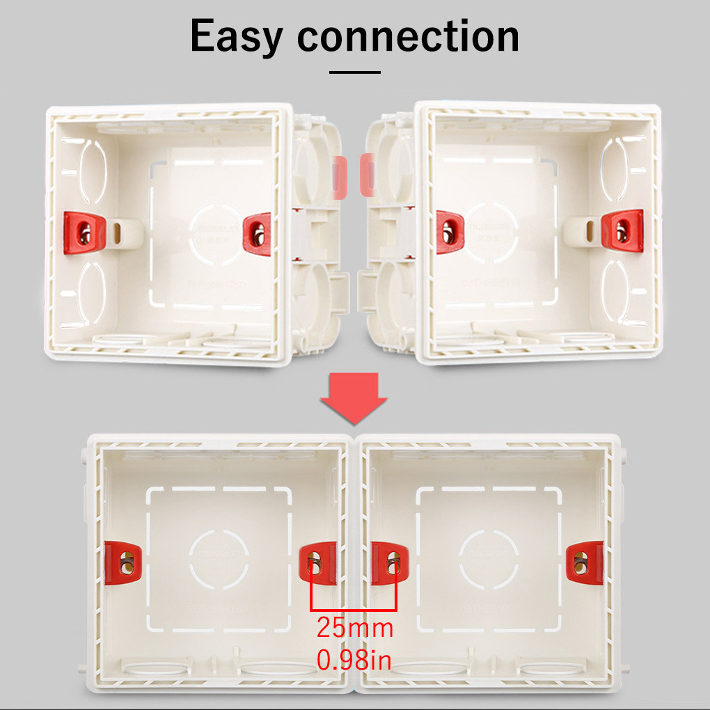 86 Type Cable Terminal Wall Switch Housing Box Electrical PVC Square Flush Mounted Junction Box