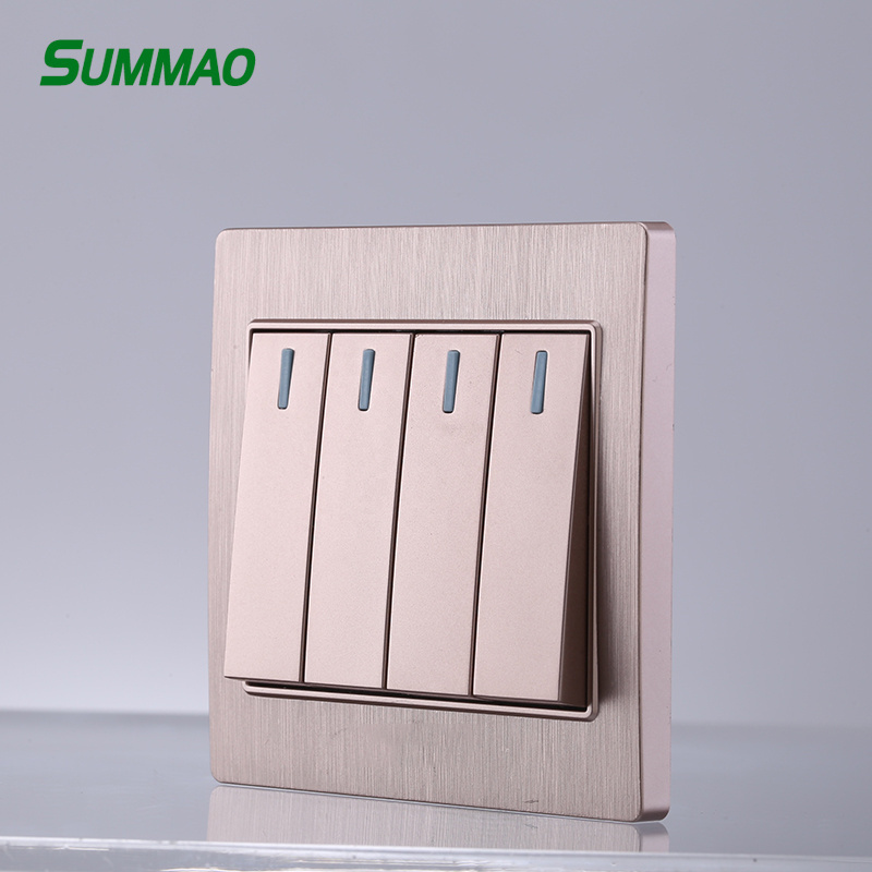 Oem Wall Socket And Switches Custom British Standard 250V 10A 1/2/3 Gang Electric Wall Switch