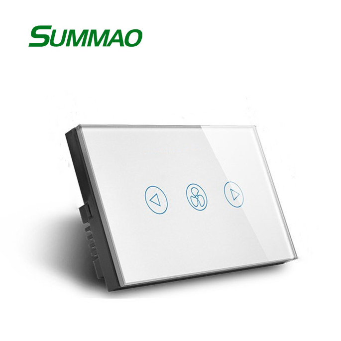 Modern Wall Fan Remote Switch Smart Wifi, Speed Controller Fan Touch Screen Regulator Switch Tempered Glass Panel SM-US-CM12 10A