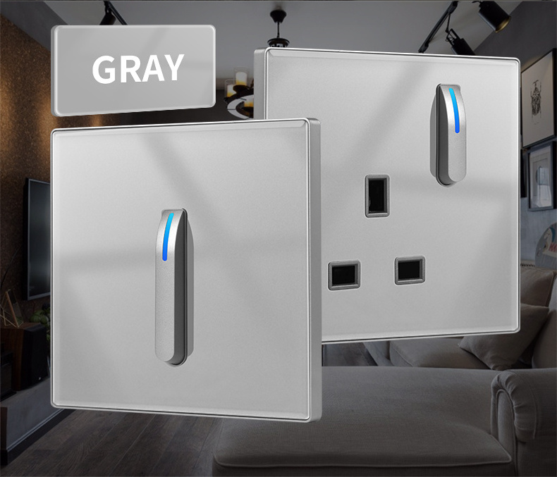 Wall Switch Socket With Led 16A 1/2/3/4 Gang 1Way 2 Way Wall Push Piano Light Switches With Indicator