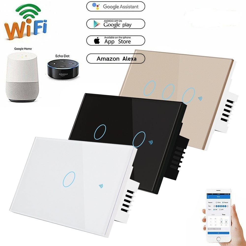 SUMMAO wifi controlled power switch alexa smart touch electrical switches