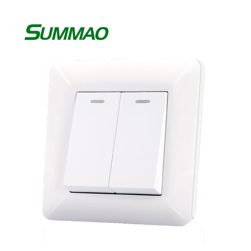 Modern  European Electric Wall Switch Healthy Material Safety Guard Switch Cover 2 Gang 2Way Switch