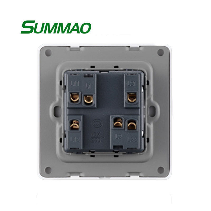 Modern  European Electric Wall Switch Healthy Material Safety Guard Switch Cover 2 Gang 2Way Switch