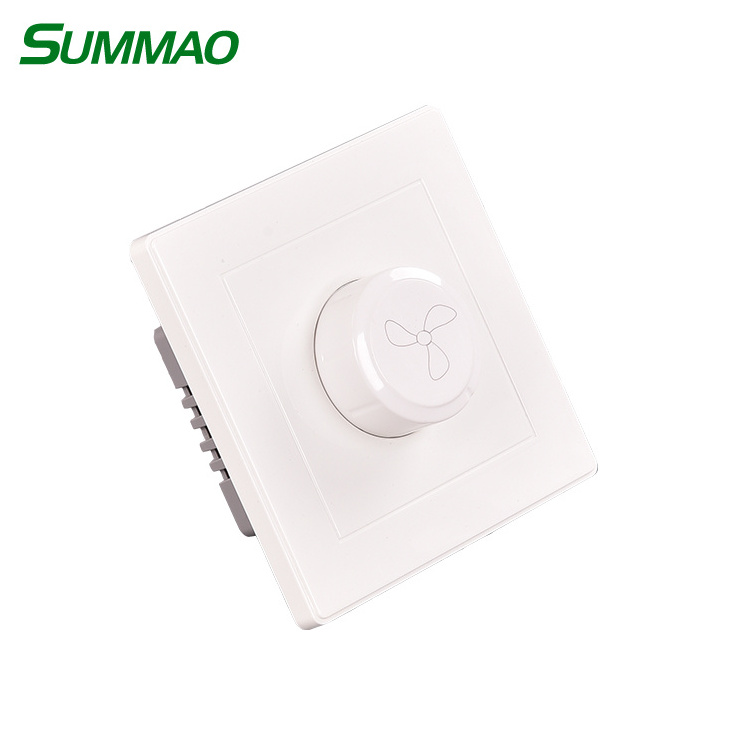 Eco-Friendly Light Switch Manufacturer Fan Speed Switch, PC White Dimmer Switch For Fan