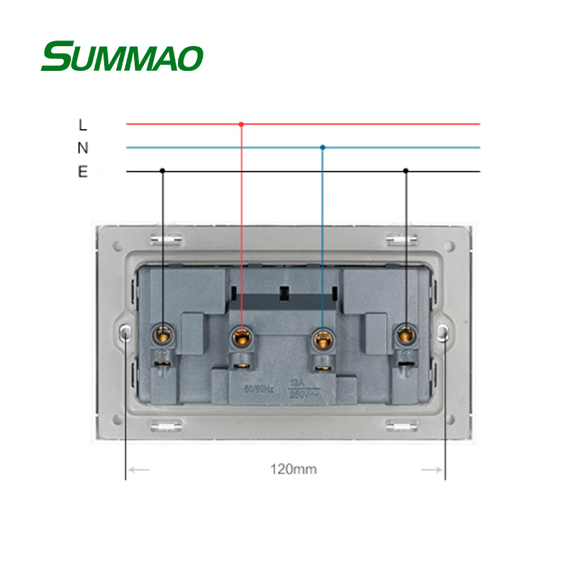 220 Volt UK Socket Types, 13 Amp Electric Double Pole Switch And Socket