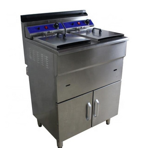 kfc fish chips chicken gas deep fryer with cabinet free standing fry machine