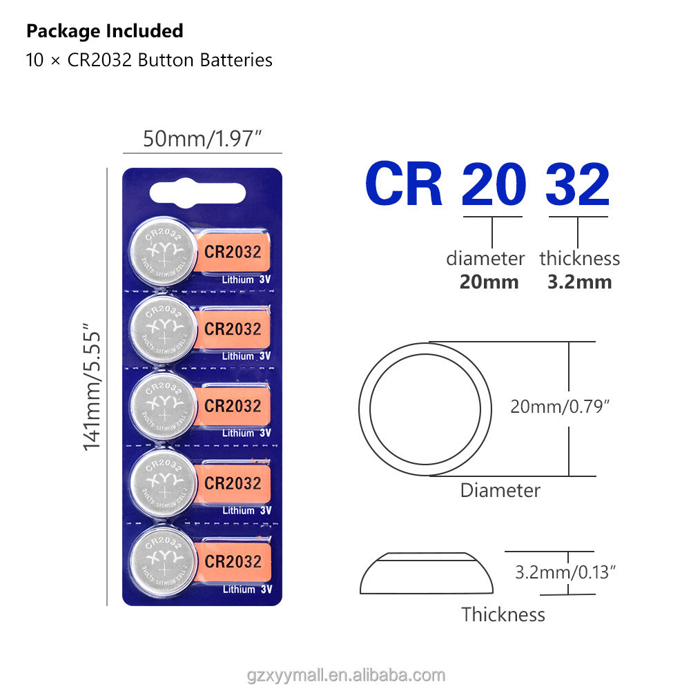 CR2032 lithium battery 3v 210mah battrie cr2032 can add cr2032 battery