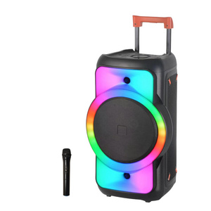 1201 Parlantes 12 inch Speaker Big TWS Plastic New Arrival trolley Speaker With wireless microphone