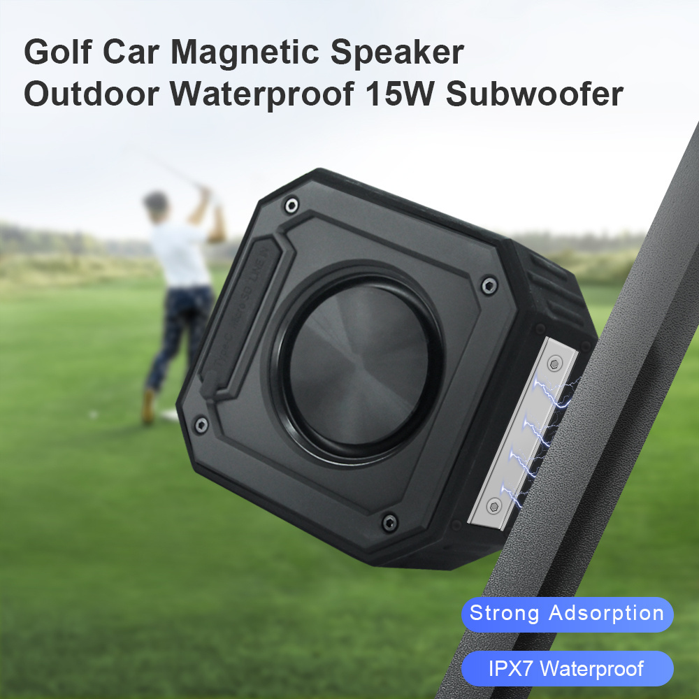 Golf Blue tooth Speaker with MagneticPortable Wireless Speaker Deep Bass for Golf CartTWSShockproof IPX7 Waterproof