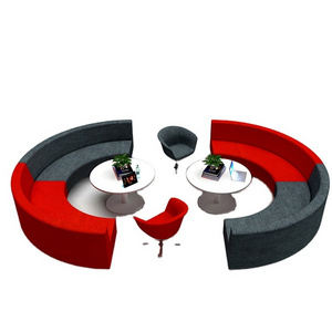 Big curved sofa nordic style semicircle modern half round circle office sofas for public space