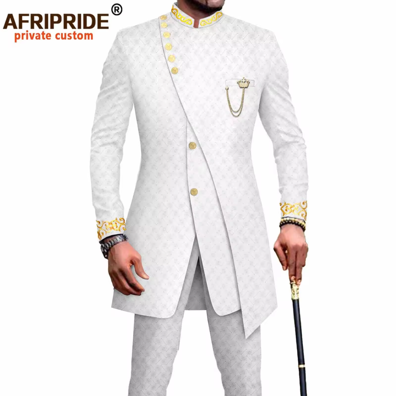 African men's slim suit 2 piece set pure cotton high quality business formal suits OEM wedding dresses