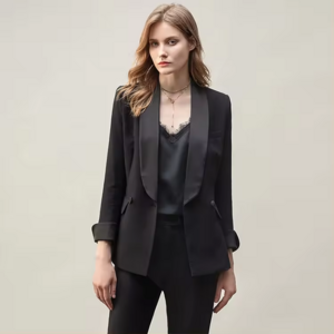 Factory Polyester Regular Solid Elegant Two Piece Hi-Q Women Business Slim Fit Suits Tuxedo