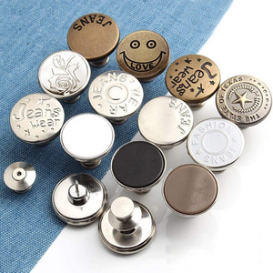 Jeans Waist Button Extended Buckles Pant Waistband Expander Disassembly Retractable Adjustable Free Sewing Badge Buttons