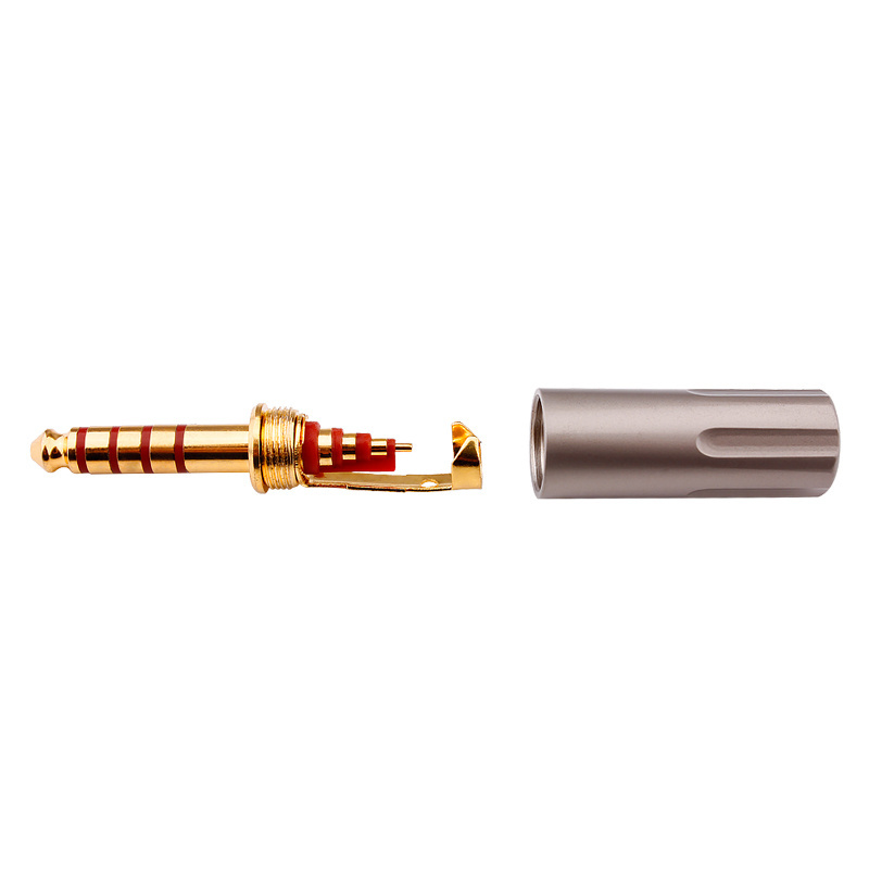 HiFi Copper Non magnetic 4.4mm Jack 5 Pole Stereo Audio Jack Repair Full Balanced Headphone Plug Solder Connector