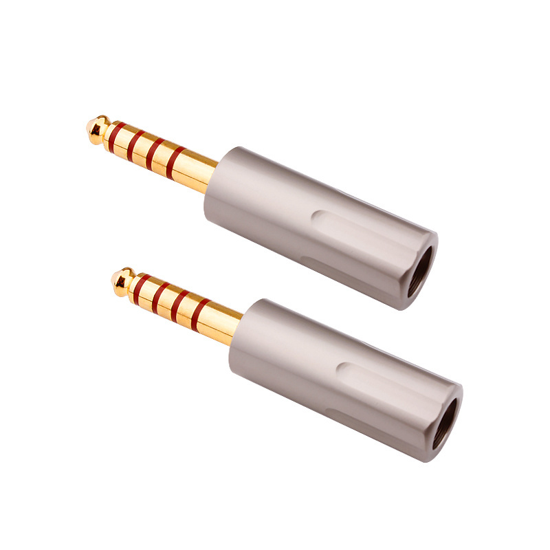 HiFi Copper Non magnetic 4.4mm Jack 5 Pole Stereo Audio Jack Repair Full Balanced Headphone Plug Solder Connector