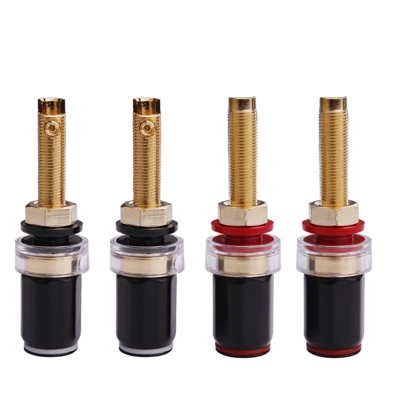 Gold Plated Pure Copper Phono Amplifier Terminal  Audio Speaker Cable Connector plug Terminal Binding Post