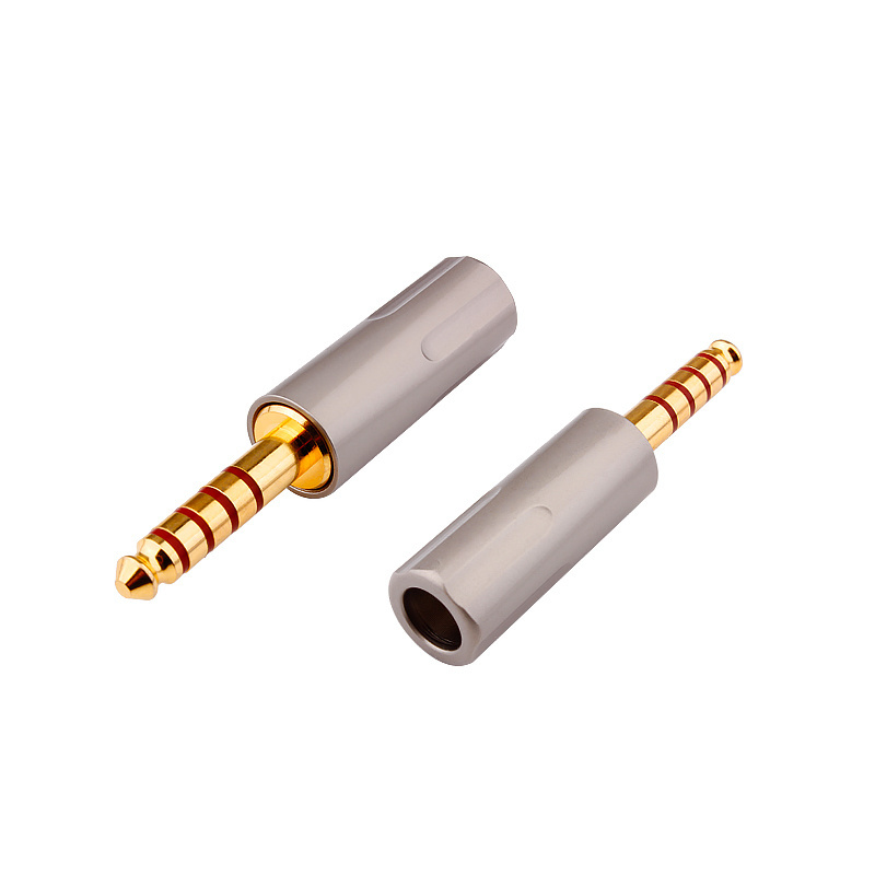 HiFi Copper Non magnetic 4.4mm Jack 5 Pole Stereo Audio Jack Repair Full Balanced Headphone Plug Solder Connector