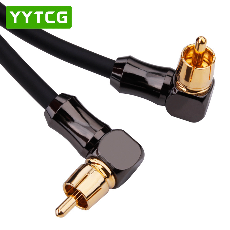 YYTCG hifi Audio Cable 2 Angle RCA to 2 Angle RCA TV DVD Speaker Subwoofer Amplifier OFC RCA Cable OFC Braided