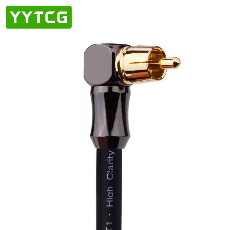 YYTCG hifi Audio Cable 2 Angle RCA to 2 Angle RCA TV DVD Speaker Subwoofer Amplifier OFC RCA Cable OFC Braided