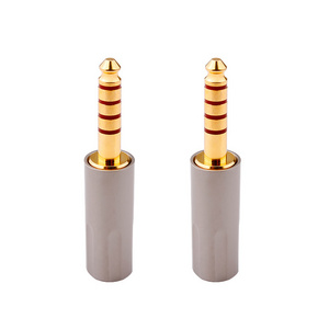 HiFi Copper Non magnetic 4.4mm Jack 5 Pole Stereo Audio Jack Repair Full Balanced Headphone Plug Solder Connector