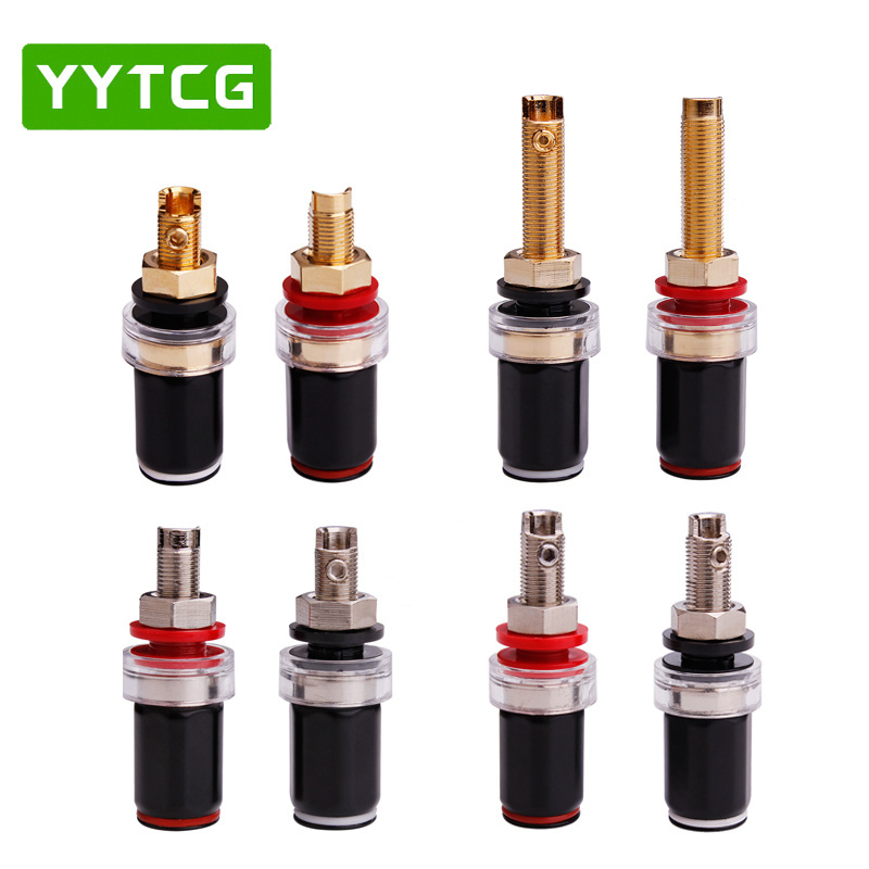 Gold Plated Pure Copper Phono Amplifier Terminal  Audio Speaker Cable Connector plug Terminal Binding Post