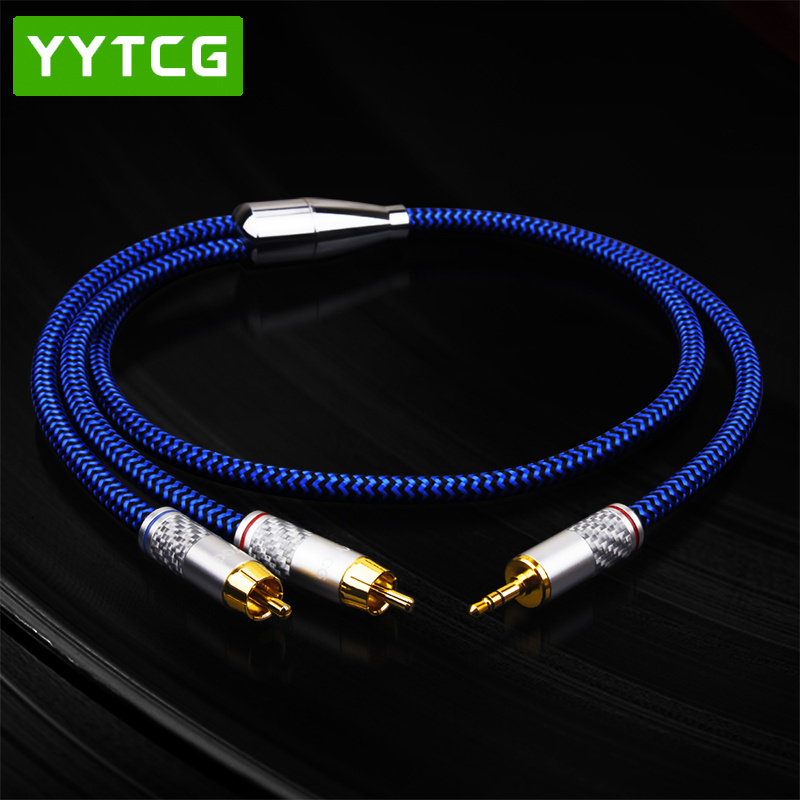 YYTCG Hifi Audio Cable to Dual RCA Speaker Cable to 2 RCA for Car AUX PC Mini Jack 3.5mm Headphone Mobile 1/8